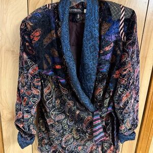 Vtg Canvasbacks Lutton & Horsfield Multicolor Velvet Sparkle Jacket Size Medium